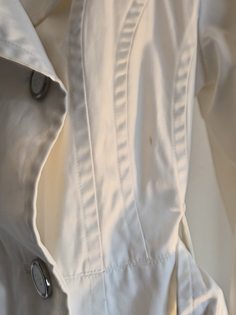 London Fog White Double-Breasted Trench Coat - Picture 10 of 11